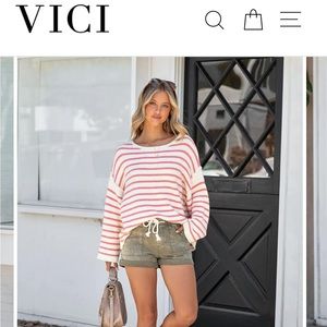 Vici Teller Striped Knit Pullover